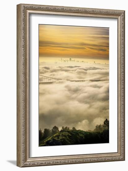 Everything Went Magical, Sunrise Fog Envelopes Golden Gate Bridge, San Francisco-Vincent James-Framed Photographic Print