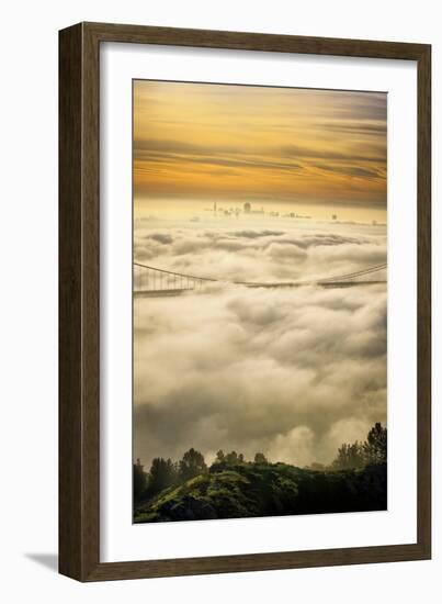 Everything Went Magical, Sunrise Fog Envelopes Golden Gate Bridge, San Francisco-Vincent James-Framed Photographic Print