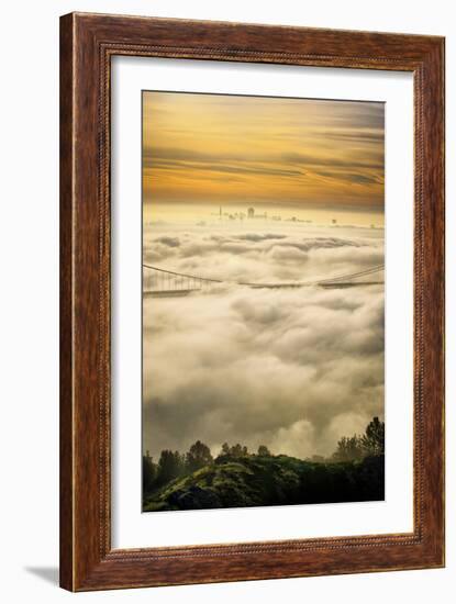 Everything Went Magical, Sunrise Fog Envelopes Golden Gate Bridge, San Francisco-Vincent James-Framed Photographic Print