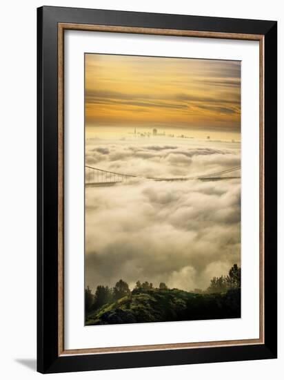 Everything Went Magical, Sunrise Fog Envelopes Golden Gate Bridge, San Francisco-Vincent James-Framed Photographic Print