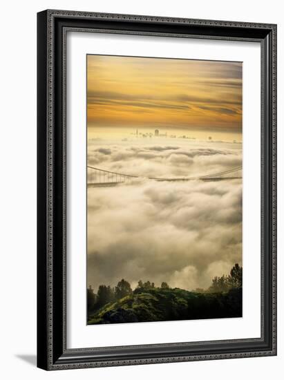 Everything Went Magical, Sunrise Fog Envelopes Golden Gate Bridge, San Francisco-Vincent James-Framed Photographic Print