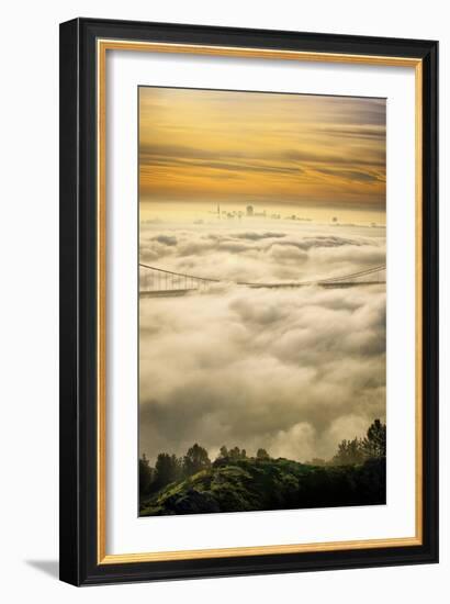 Everything Went Magical, Sunrise Fog Envelopes Golden Gate Bridge, San Francisco-Vincent James-Framed Photographic Print