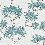 Vector Seamless Pattern of Tree Branches with Leaves-Evgeniya Balala-Framed Art Print