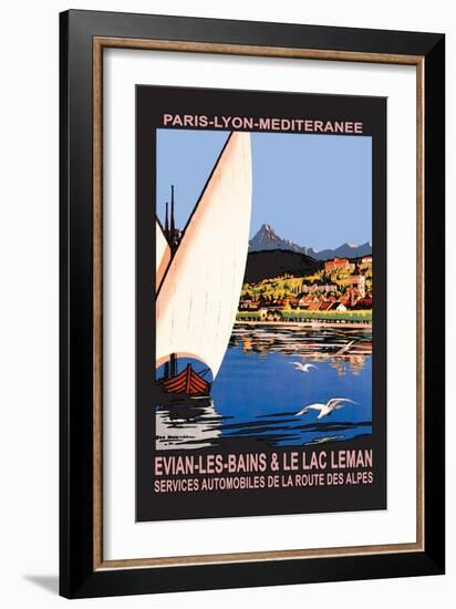 Evian les Bains and le Lac Leman-Georges Dorival-Framed Art Print