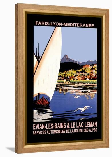 Evian les Bains and le Lac Leman-Georges Dorival-Framed Stretched Canvas