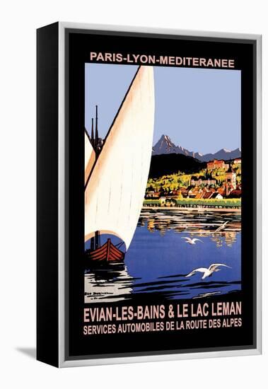 Evian les Bains and le Lac Leman-Georges Dorival-Framed Stretched Canvas