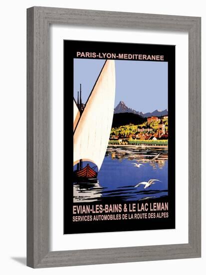 Evian les Bains and le Lac Leman-Georges Dorival-Framed Art Print