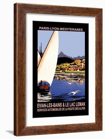 Evian les Bains and le Lac Leman-Georges Dorival-Framed Art Print