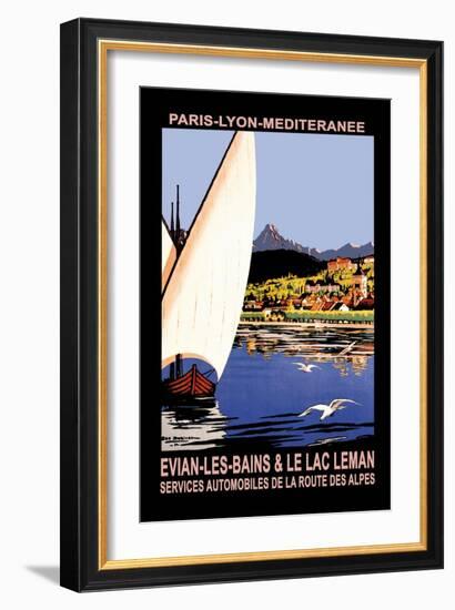 Evian les Bains and le Lac Leman-Georges Dorival-Framed Art Print