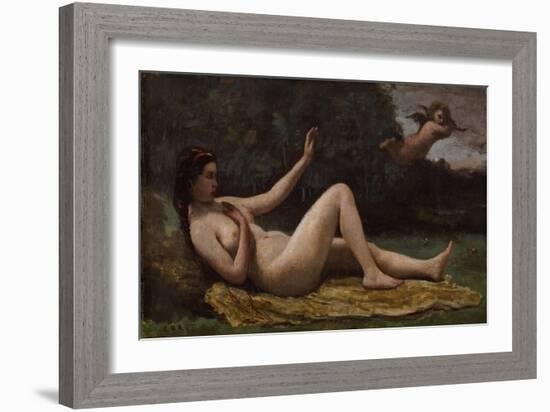 Evocation of Love, 1850-55-Jean-Baptiste-Camille Corot-Framed Giclee Print