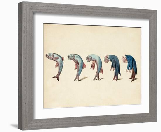 Evolution of Fish into Old Man, c. 1870-Science Source-Framed Giclee Print