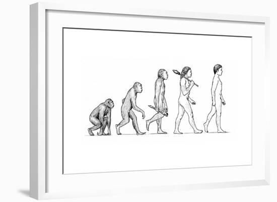 Evolution of Man-Karen Humpage-Framed Giclee Print