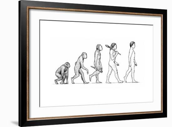 Evolution of Man-Karen Humpage-Framed Giclee Print