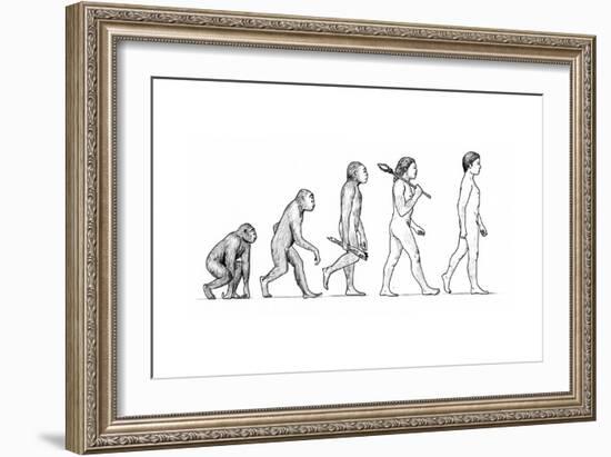 Evolution of Man-Karen Humpage-Framed Giclee Print