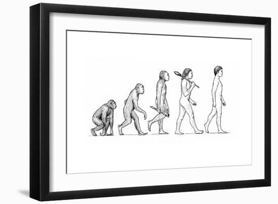 Evolution of Man-Karen Humpage-Framed Giclee Print