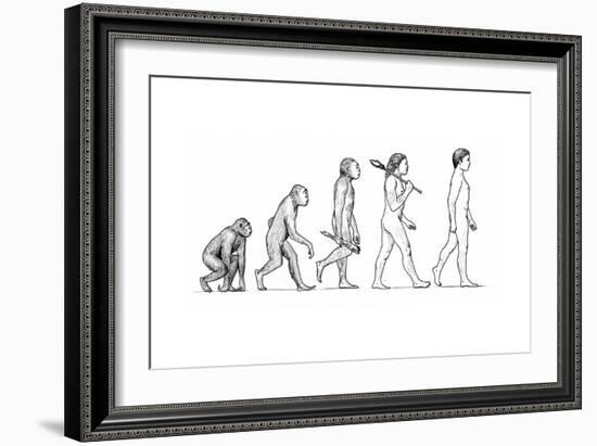 Evolution of Man-Karen Humpage-Framed Giclee Print