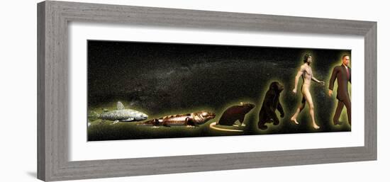 Evolution of Man-Christian Darkin-Framed Photographic Print