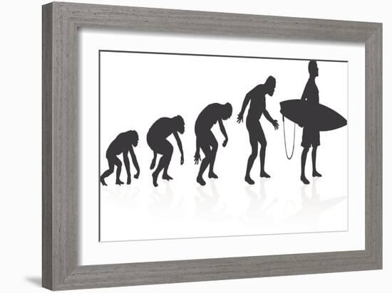 Evolution of the Surfer-jorgenmac-Framed Art Print