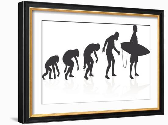 Evolution of the Surfer-jorgenmac-Framed Art Print