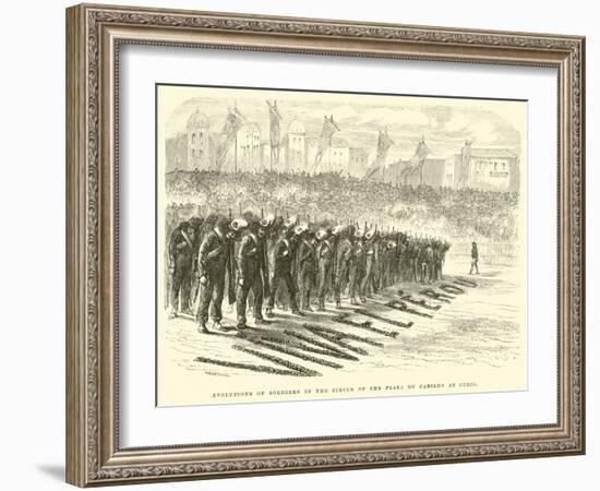 Evolutions of Soldiers in the Circus of the Plaza Du Cabildo at Cuzco-Édouard Riou-Framed Giclee Print