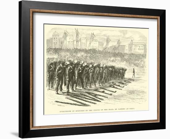Evolutions of Soldiers in the Circus of the Plaza Du Cabildo at Cuzco-Édouard Riou-Framed Giclee Print
