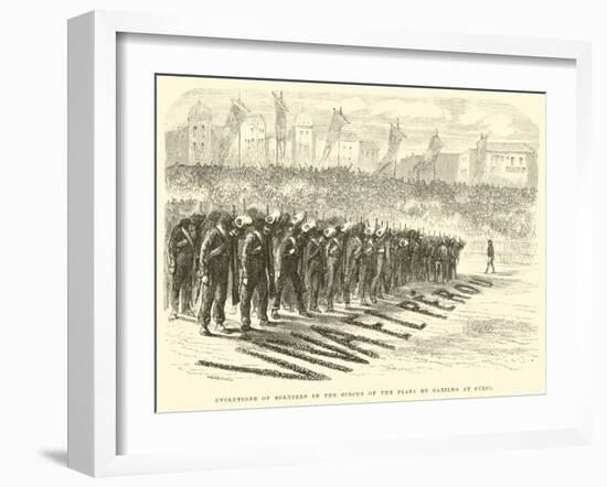 Evolutions of Soldiers in the Circus of the Plaza Du Cabildo at Cuzco-Édouard Riou-Framed Giclee Print