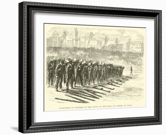 Evolutions of Soldiers in the Circus of the Plaza Du Cabildo at Cuzco-Édouard Riou-Framed Giclee Print