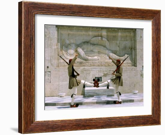 Evzones Guards in Front of Greek Parliament Building, Syntagma Square, Athens, Greece, Europe-Richardson Rolf-Framed Photographic Print