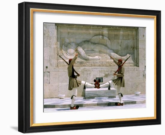 Evzones Guards in Front of Greek Parliament Building, Syntagma Square, Athens, Greece, Europe-Richardson Rolf-Framed Photographic Print