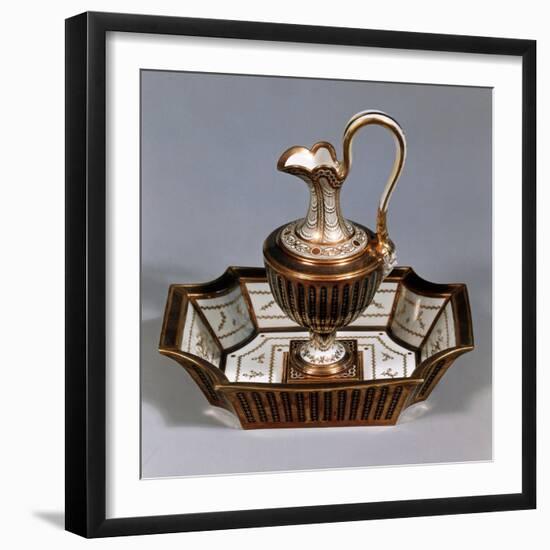 Ewer and Basin, Porcelain, Rue De Bondy Manufacture, Paris, France-null-Framed Giclee Print