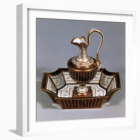 Ewer and Basin, Porcelain, Rue De Bondy Manufacture, Paris, France-null-Framed Giclee Print