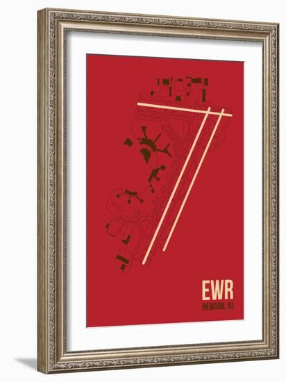 EWR Airport Layout-08 Left-Framed Giclee Print