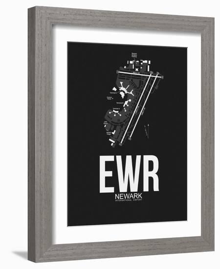 EWR Newark Airport Black-NaxArt-Framed Art Print