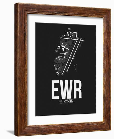 EWR Newark Airport Black-NaxArt-Framed Art Print