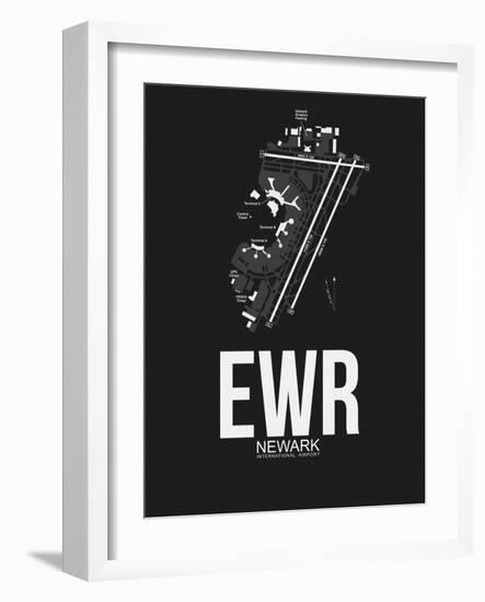 EWR Newark Airport Black-NaxArt-Framed Art Print