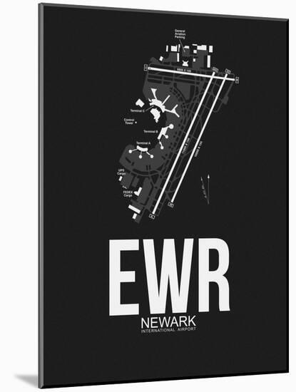 EWR Newark Airport Black-NaxArt-Mounted Art Print