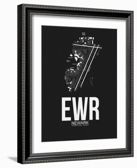 EWR Newark Airport Black-NaxArt-Framed Art Print