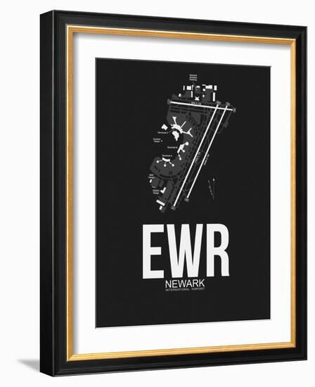 EWR Newark Airport Black-NaxArt-Framed Art Print