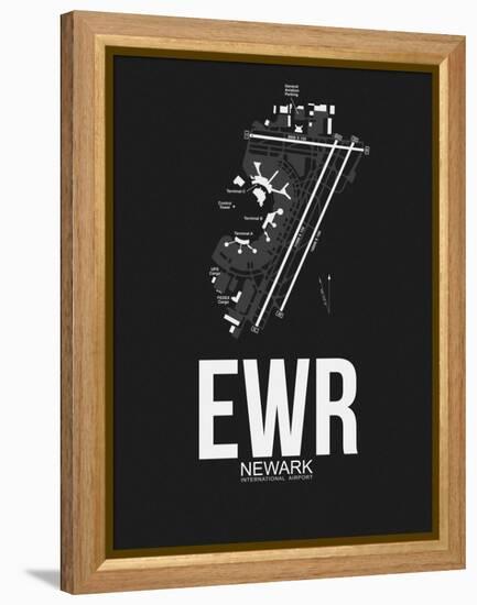 EWR Newark Airport Black-NaxArt-Framed Stretched Canvas