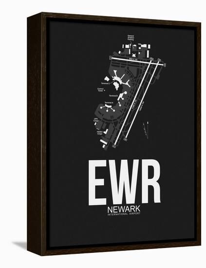 EWR Newark Airport Black-NaxArt-Framed Stretched Canvas