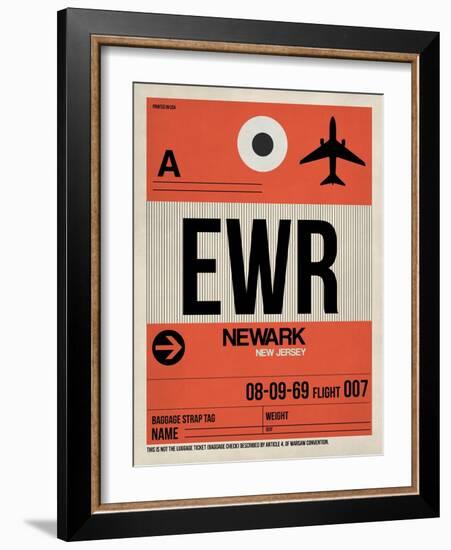 EWR Newark Luggage Tag I-NaxArt-Framed Art Print