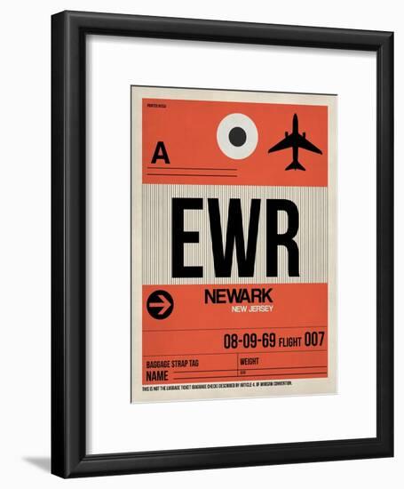 EWR Newark Luggage Tag I-NaxArt-Framed Art Print