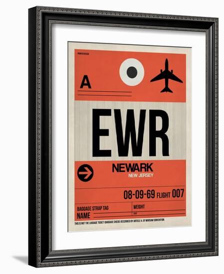 EWR Newark Luggage Tag I-NaxArt-Framed Art Print