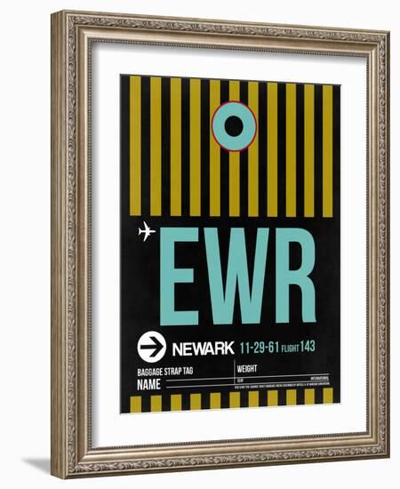 EWR Newark Luggage Tag II-NaxArt-Framed Art Print