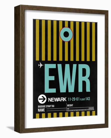 EWR Newark Luggage Tag II-NaxArt-Framed Art Print