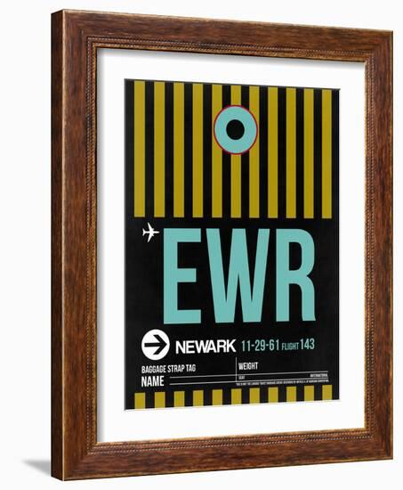 EWR Newark Luggage Tag II-NaxArt-Framed Art Print