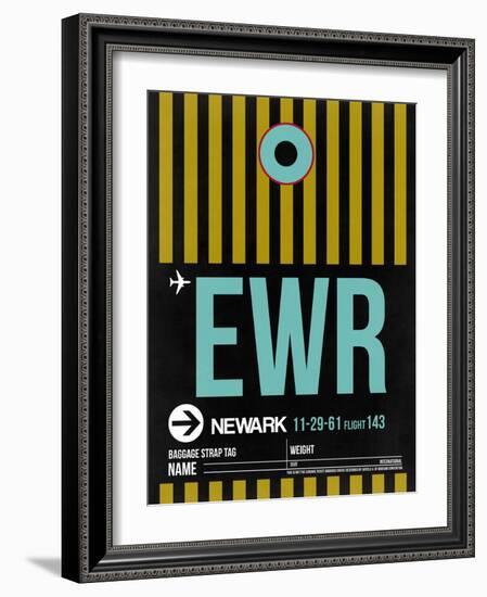 EWR Newark Luggage Tag II-NaxArt-Framed Art Print