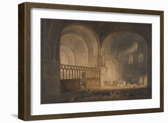 Ewynny Priory (W/C on Paper)-Joseph Mallord William Turner-Framed Giclee Print