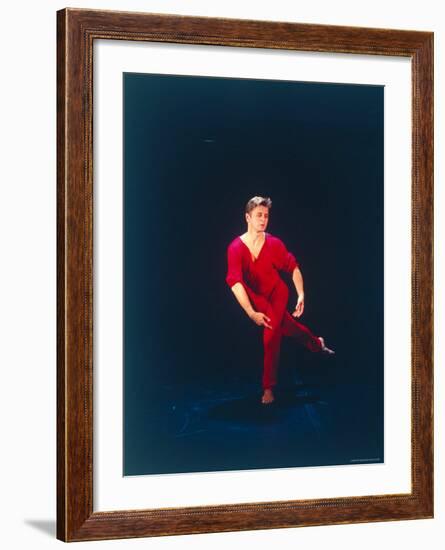 Ex-American Ballet Director Mikhail Baryshnikov Practicing Moves from Merce Cunningham's "Signals"-Ted Thai-Framed Premium Photographic Print