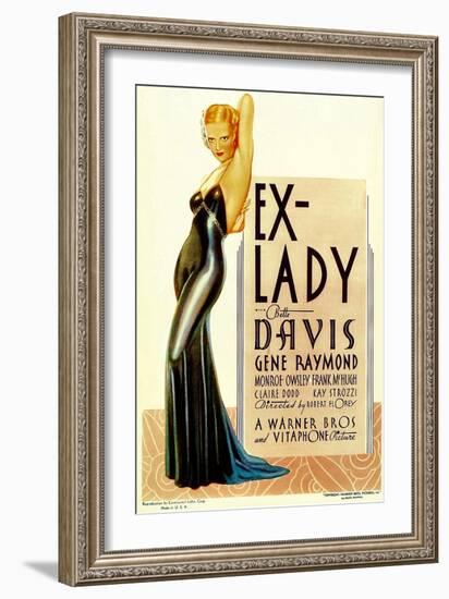 Ex-Lady, Bette Davis on midget window card, 1933-null-Framed Premium Giclee Print